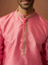 Vastramay Men Pink Silk Anmol Jacquard Kurta